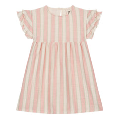 Studio Bohème - Vestido Cousin de Rayas de Gasa de Algodón Orgánico | Rosa