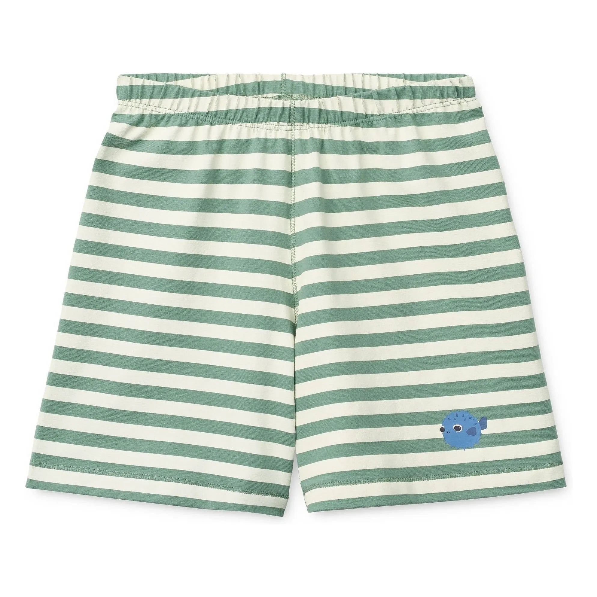 Liewood - Conjunto de camiseta y pantalón corto de algodón orgánico con estampado de pez globo | Verde