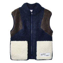 Wynken - Chaleco Sherpa sin mangas Wilderness azul nylon