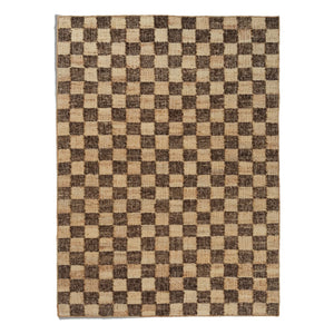 Ferm Living - Alfombras de lana y yute a cuadros | Café