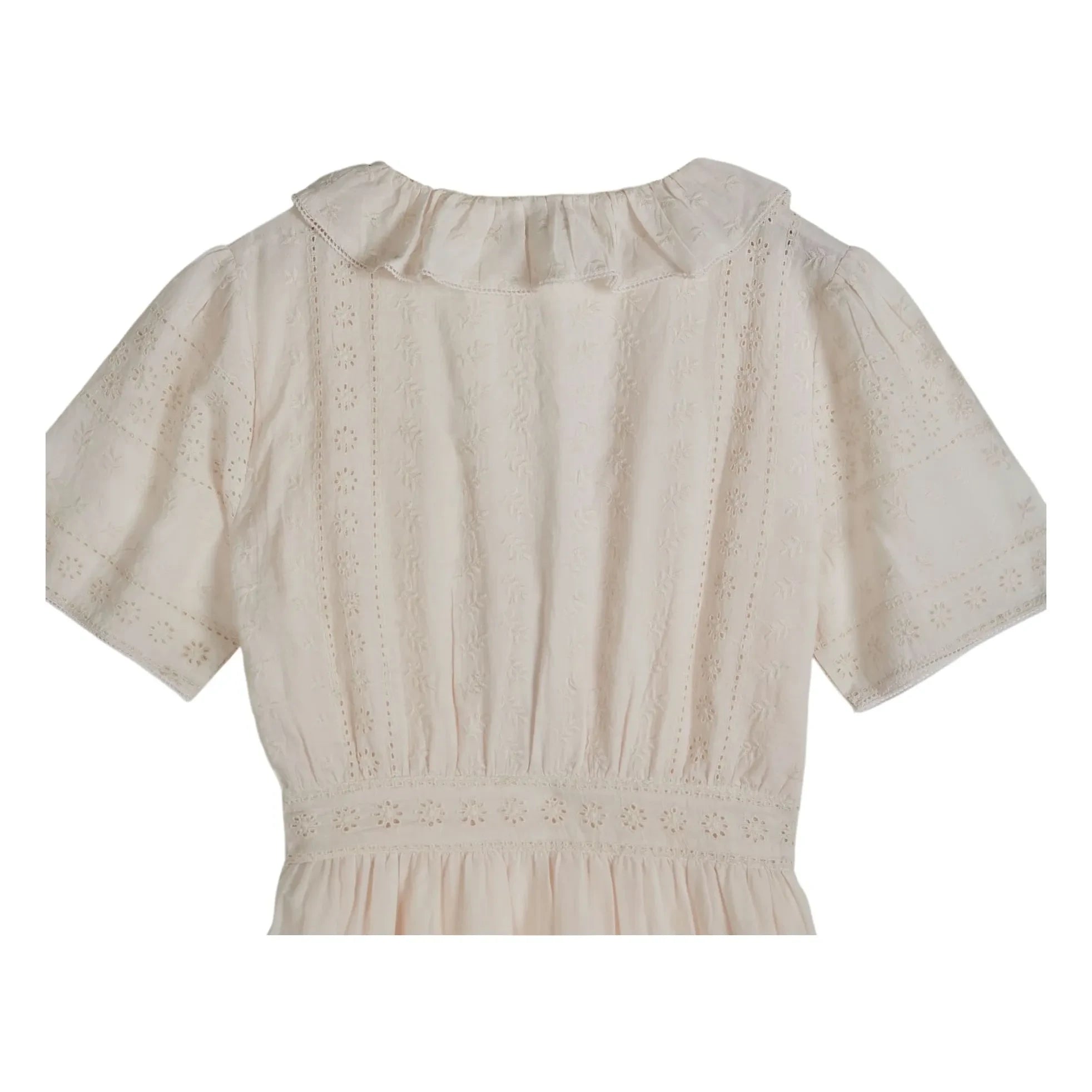 Emile et Ida - Vestido de algodón con bordado inglés | Crema