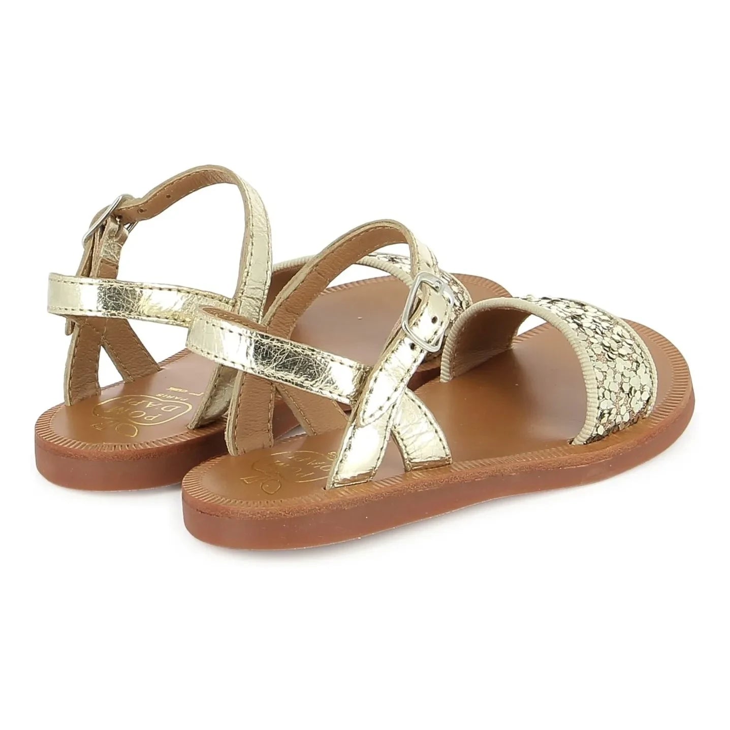 Pom d'Api - Sandalias brillantes con hebilla Plagette | Dorado