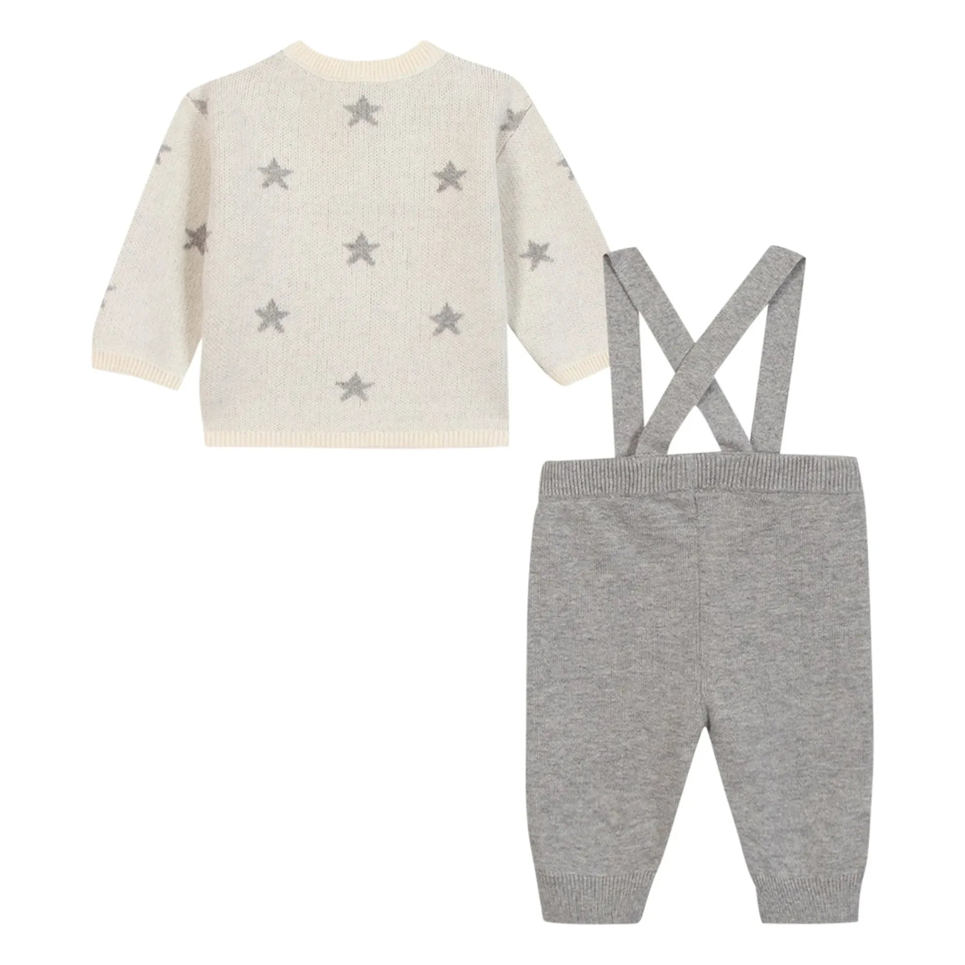 Bonton - Conjunto de cárdigan y pantalón Wolf | Gris jaspeado