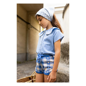 Louis Louise - Pantalón corto Iris a cuadros | Azul real