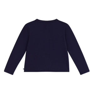 Petit Bateau - Cárdigan liso de felpa | Azul marino