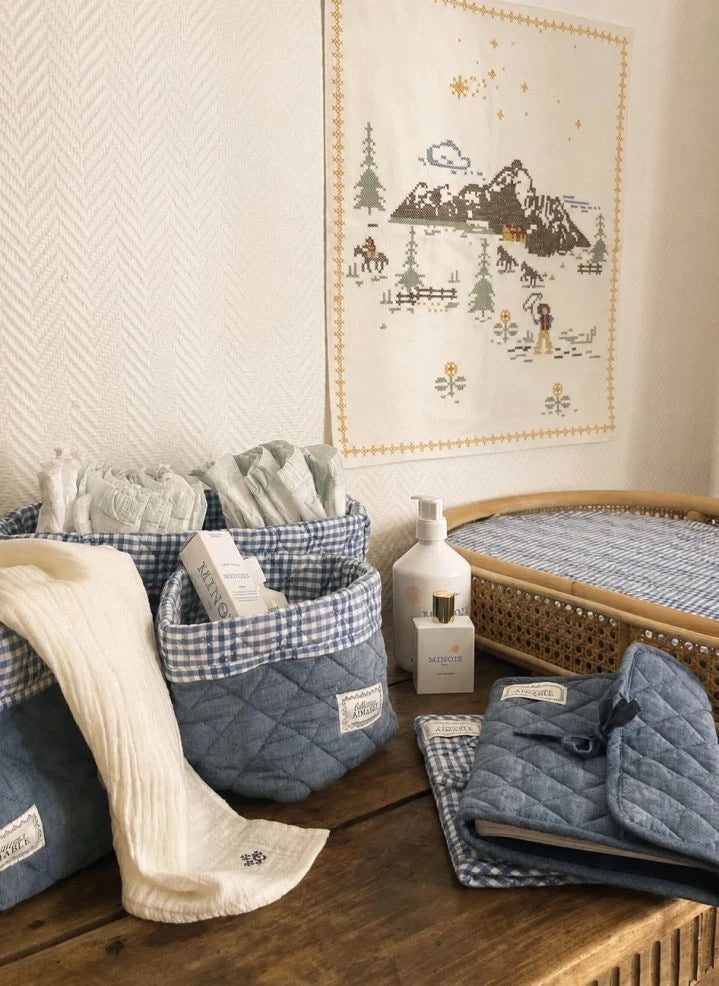 Editions Aimable - cesta de almacenamiento Paul | Chambray azul
