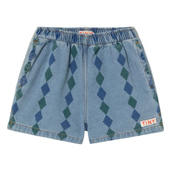 Tinycottons - Pantalones cortos vaqueros Losange | Azul