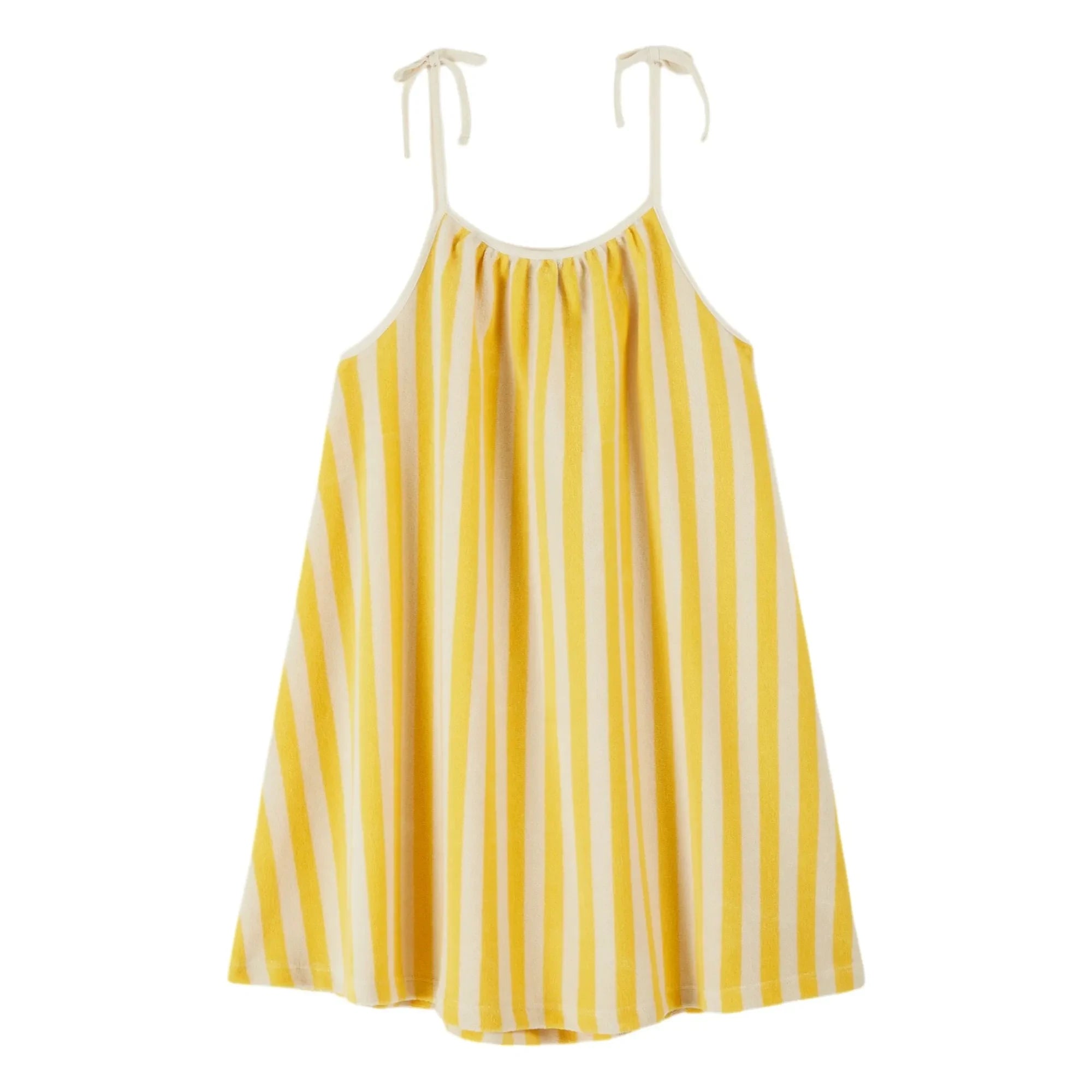 Emile et Ida - Vestido de Algodón Orgánico a Rayas | Amarillo