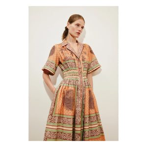 Alémais - Vestido Alberta de seda y algodón | Naranja