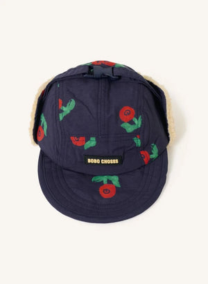 Bobo Choses - Flowered Sherpa Gorro Fibras recicladas | Azul marino