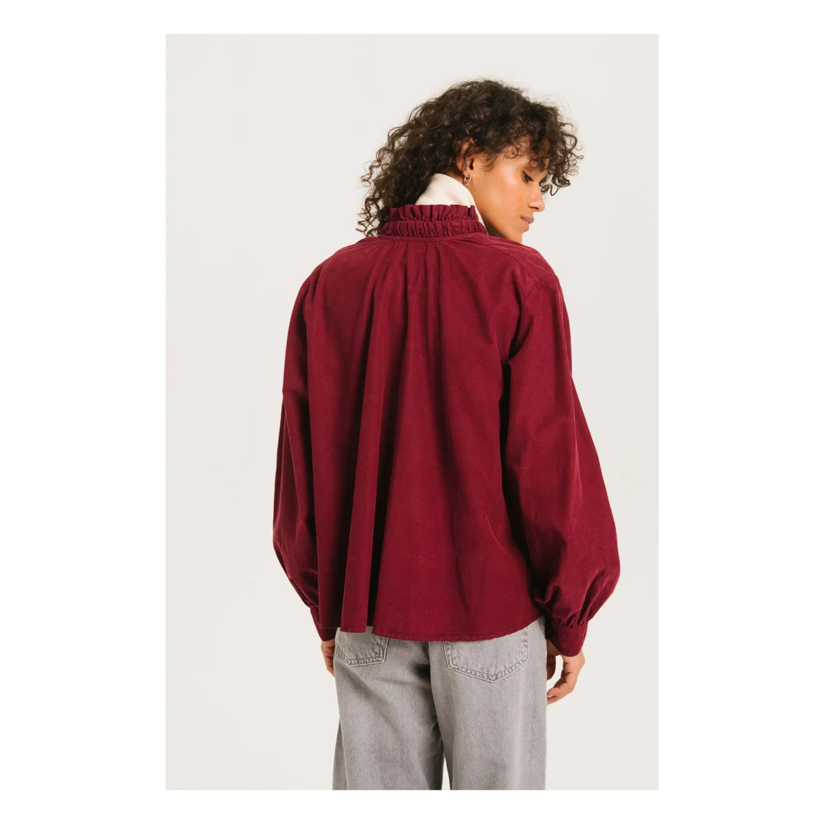 Sacrécoeur - Blusa de terciopelo Soline | Burdeos