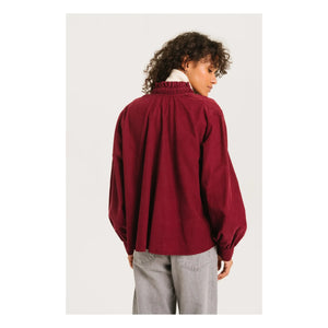 Sacrécoeur - Blusa de terciopelo Soline | Burdeos