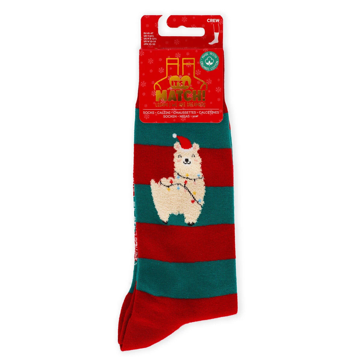 Legami - Calcetines de Navidad Llama Talla 41-47 - ¡Un Ajuste Perfecto!
