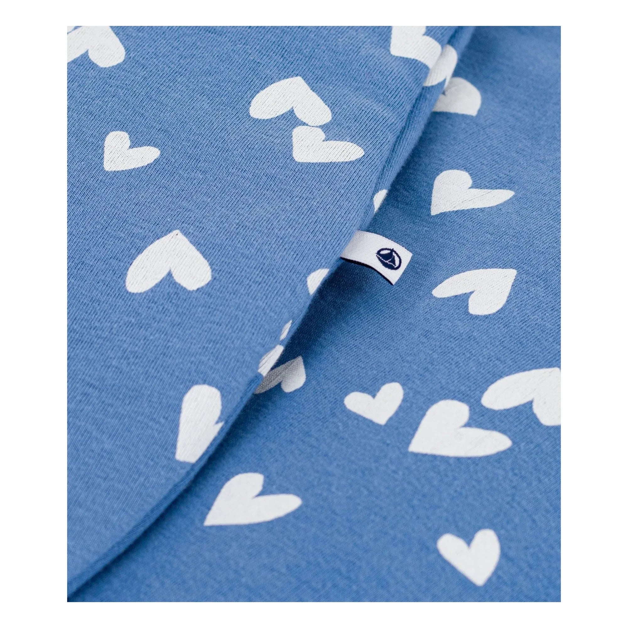 Petit Bateau - Kalp Desenli Organik Pamuk Uyku Tulumu | Blue