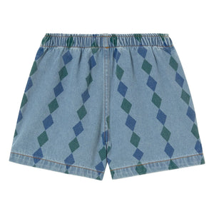Tinycottons - Pantalones cortos vaqueros Losange | Azul