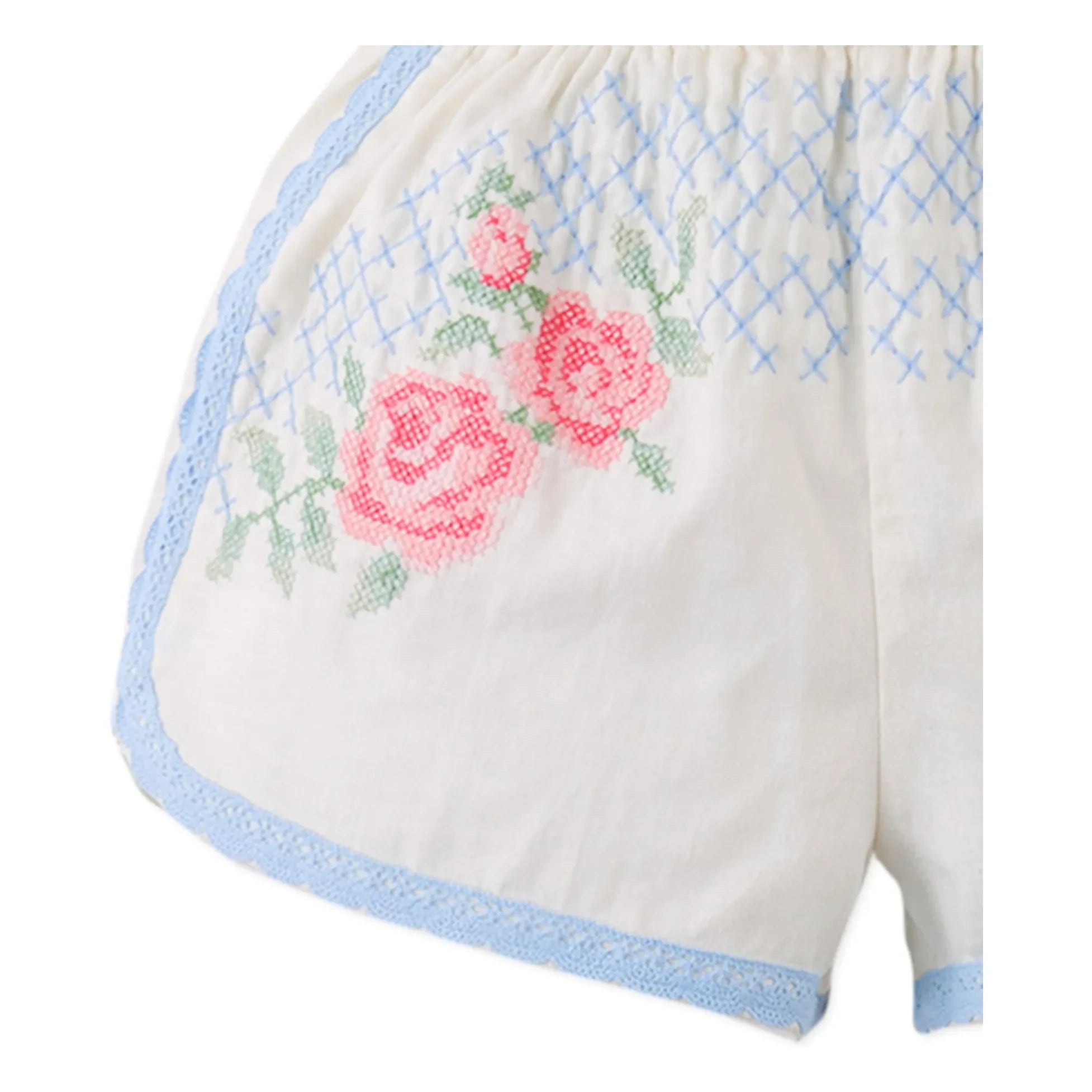 Gingersnaps - Nelly Pantalones Cortos de Lino con Detalles de Encaje | Crudo