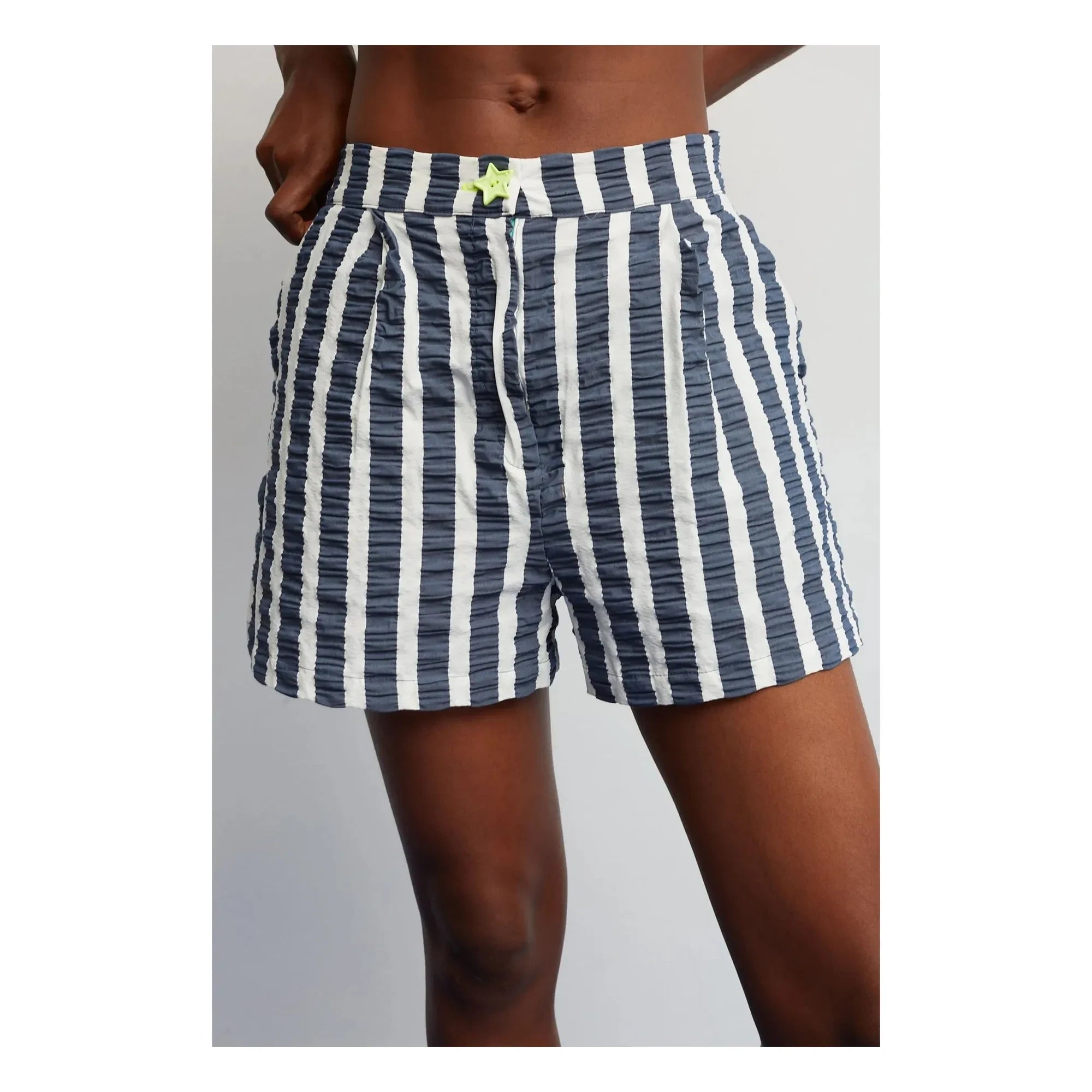 Dr. Bloom - Pantalones cortos a rayas con estrellas | Azul Marino