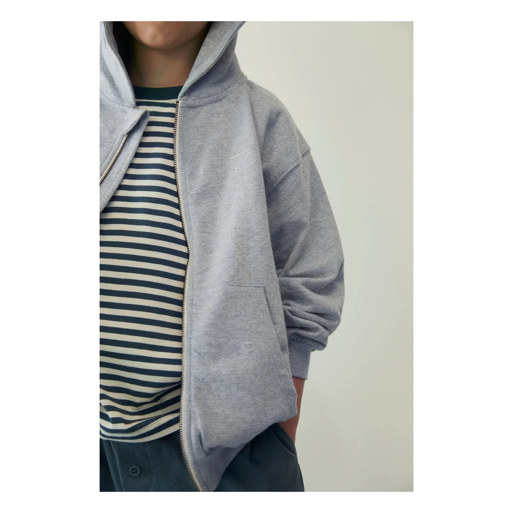 Gray Label - Sudadera orgánica de algodón con cremallera | Gris melange
