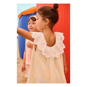 Louise Misha - Vestido de algodón orgánico a rayas Danya | Amarillo