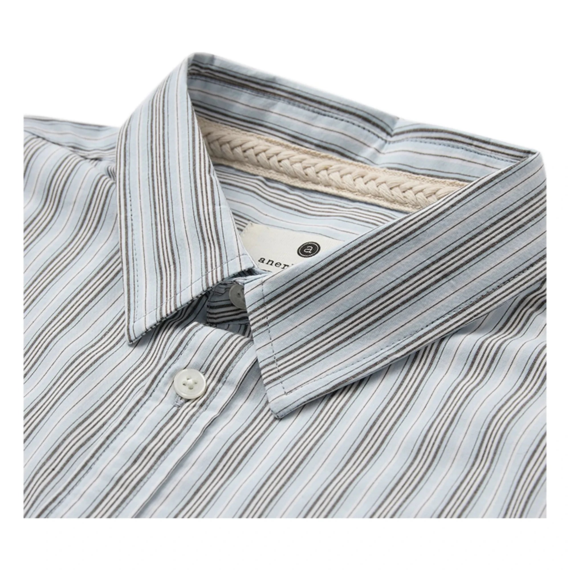 Anerkjendt - Camisa popelín de rayas Akotto | Azul claro