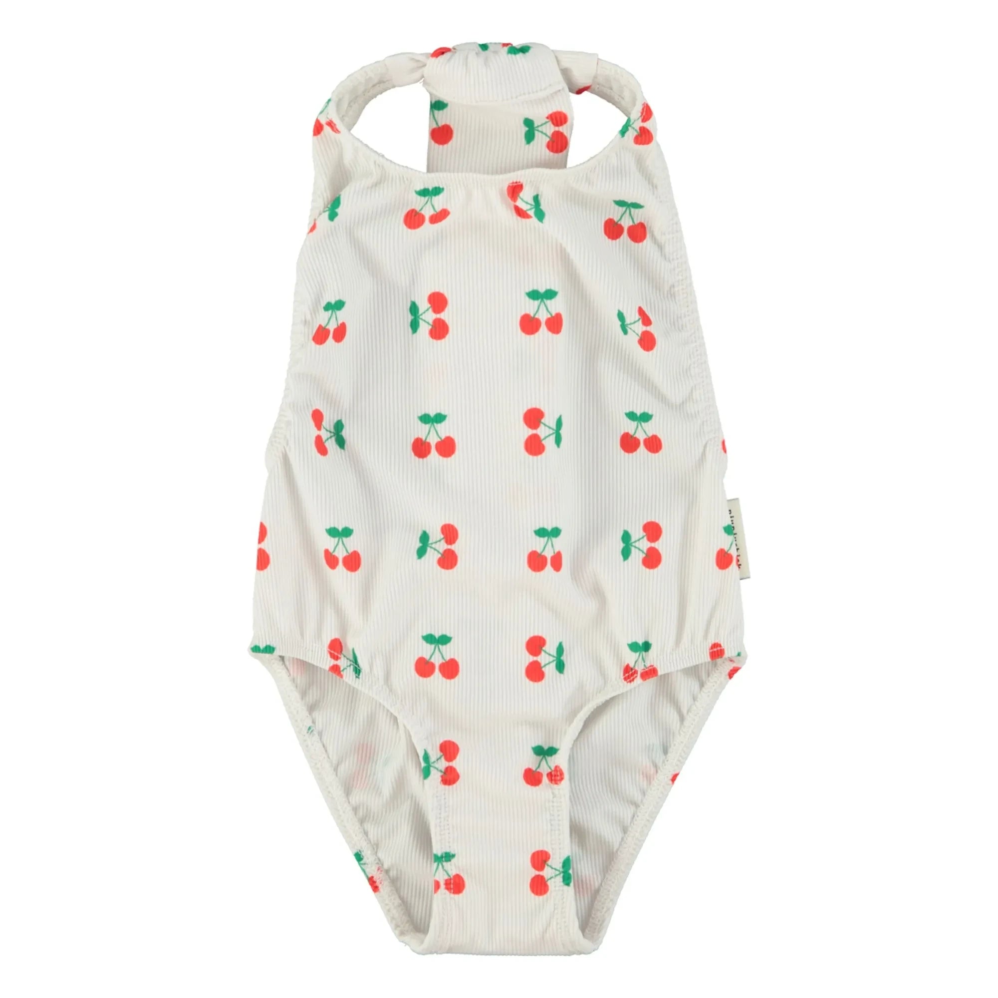 Piupiuchick - Bañador Halter con Volantes Cereza Fibras Recicladas | Crudo