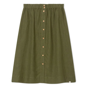 Matona - Falda Midi de Lino | Olive