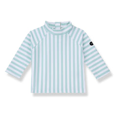 1+ in the family - Camiseta UV con rayas Telmo | Verde Almendra