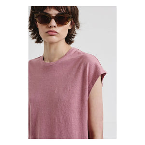 Pomandère - Camiseta de punto de algodón y lino | Malva