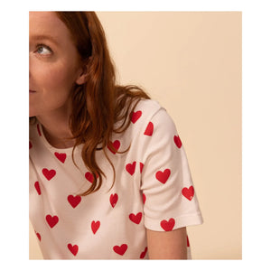 Petit Bateau - Shorts de pijama con corazones - Colección para mujer | Blanco
