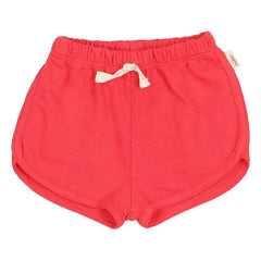 Búho - Pantalón corto polar de algodón orgánico para bebé | Rojo