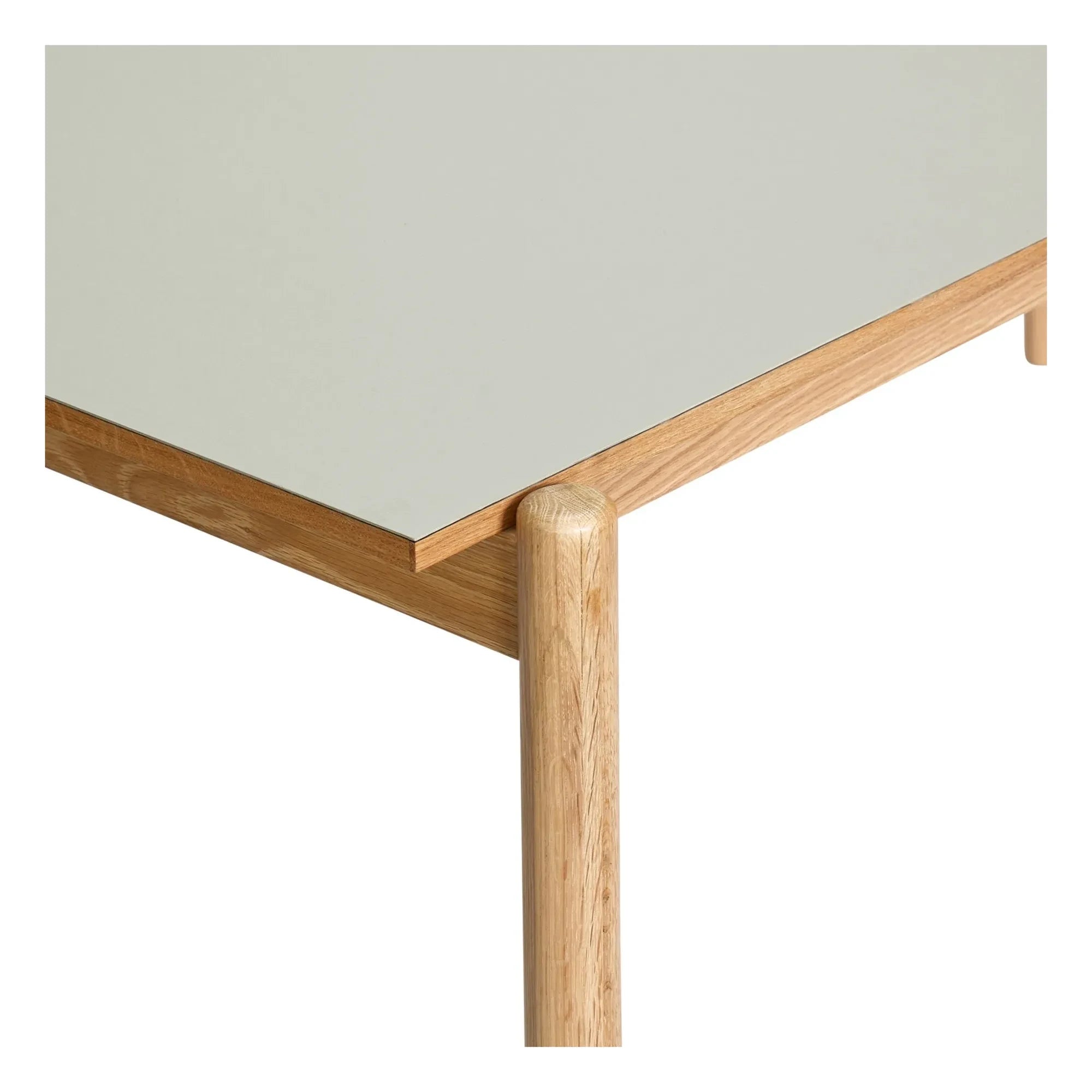 Hübsch - Mesa de comedor de roble Oblique | Gris claro