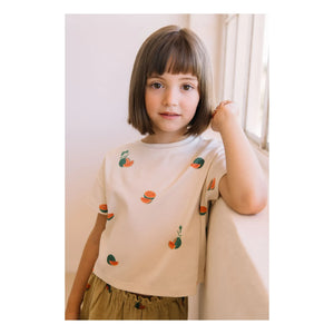 Studio Bohème - Camiseta Corta Flow de Algodón Orgánico con Estampado de Sandía | Crudo