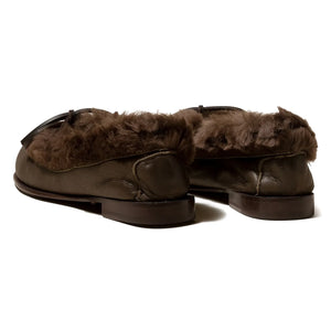 Hereu - Tilla Shearling Babetler | Koyu Kahverengi