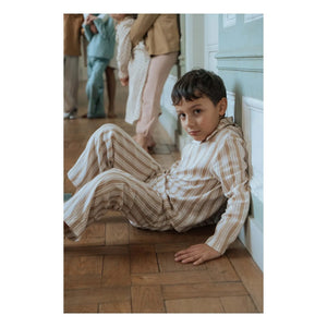 Risu Risu - Navigo Çizgili Organik Pamuklu Pijama | Doğal