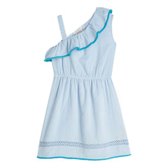 Scotch & Soda - Vestido asimétrico con volantes | Azul claro