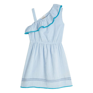 Scotch & Soda - Vestido asimétrico con volantes | Azul claro
