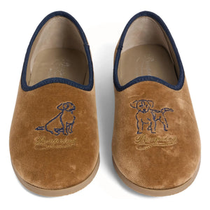 Bonpoint - Pantuflas de terciopelo Gib | Beige