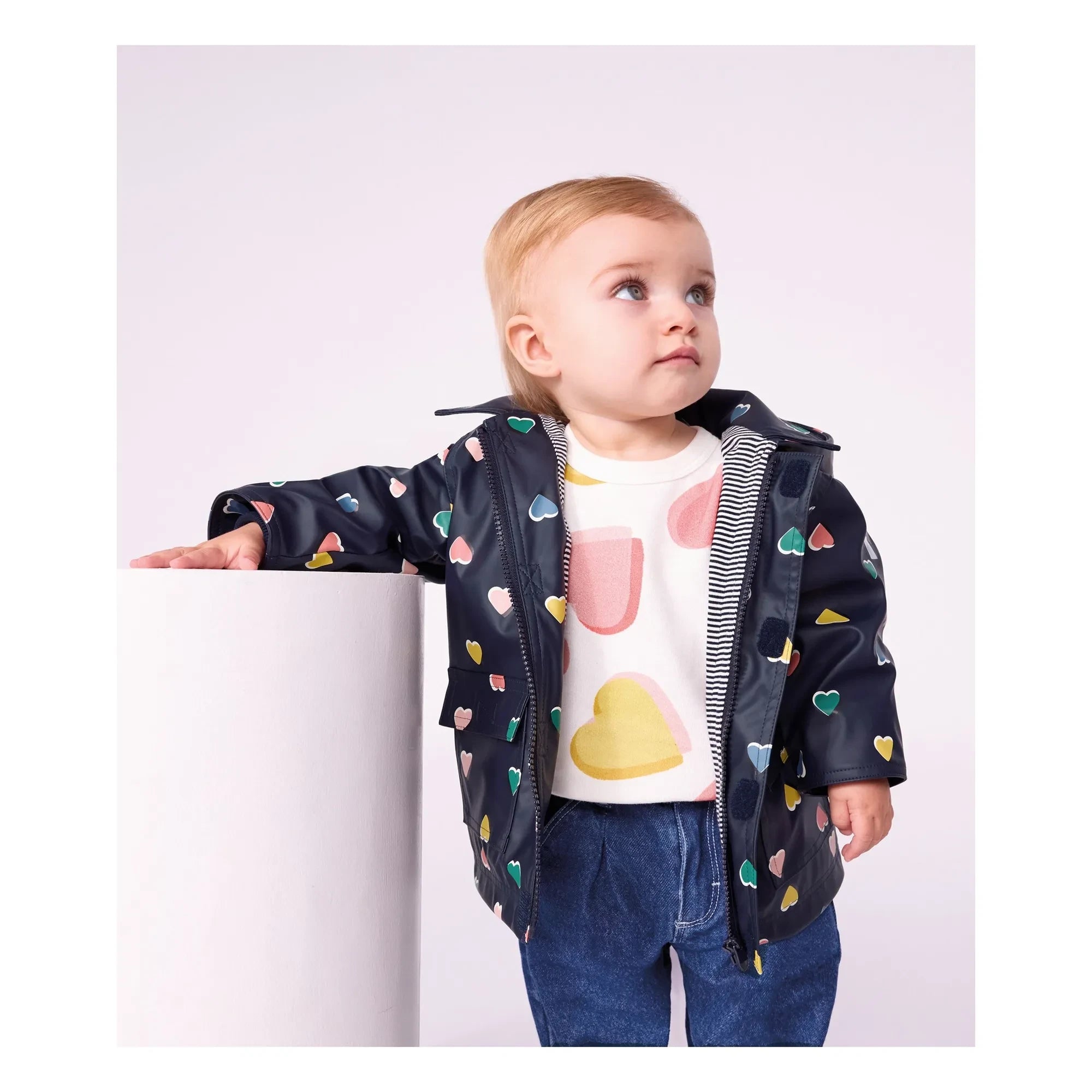 Petit Bateau - Ciré İkonik Kalp Desenli Bebek | Lacivert