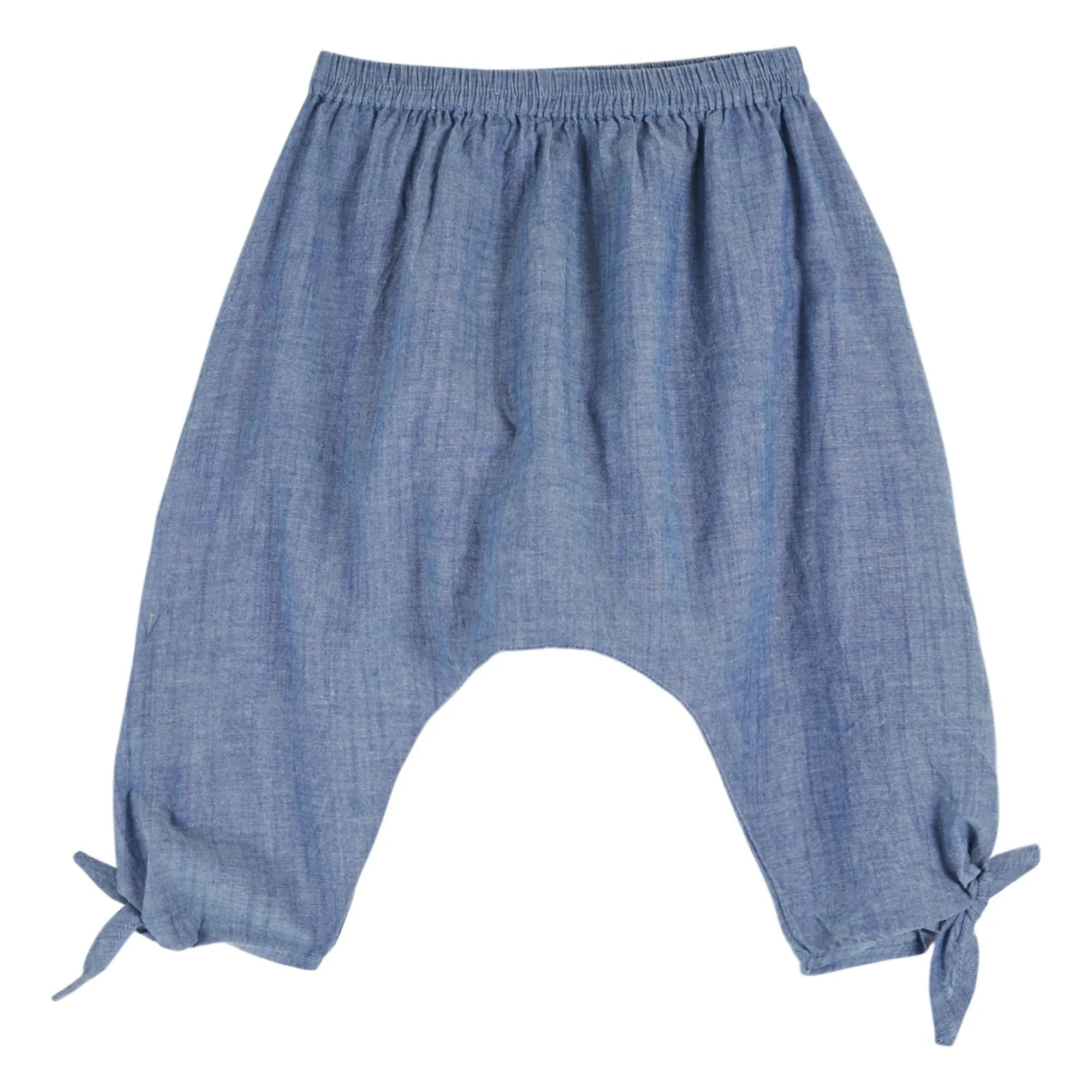 Emile et Ida - Pantalón sarouel de chambray azul