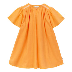 Arsène et Les Pipelettes - Vestido de volantes de voile de algodón orgánico | Naranja
