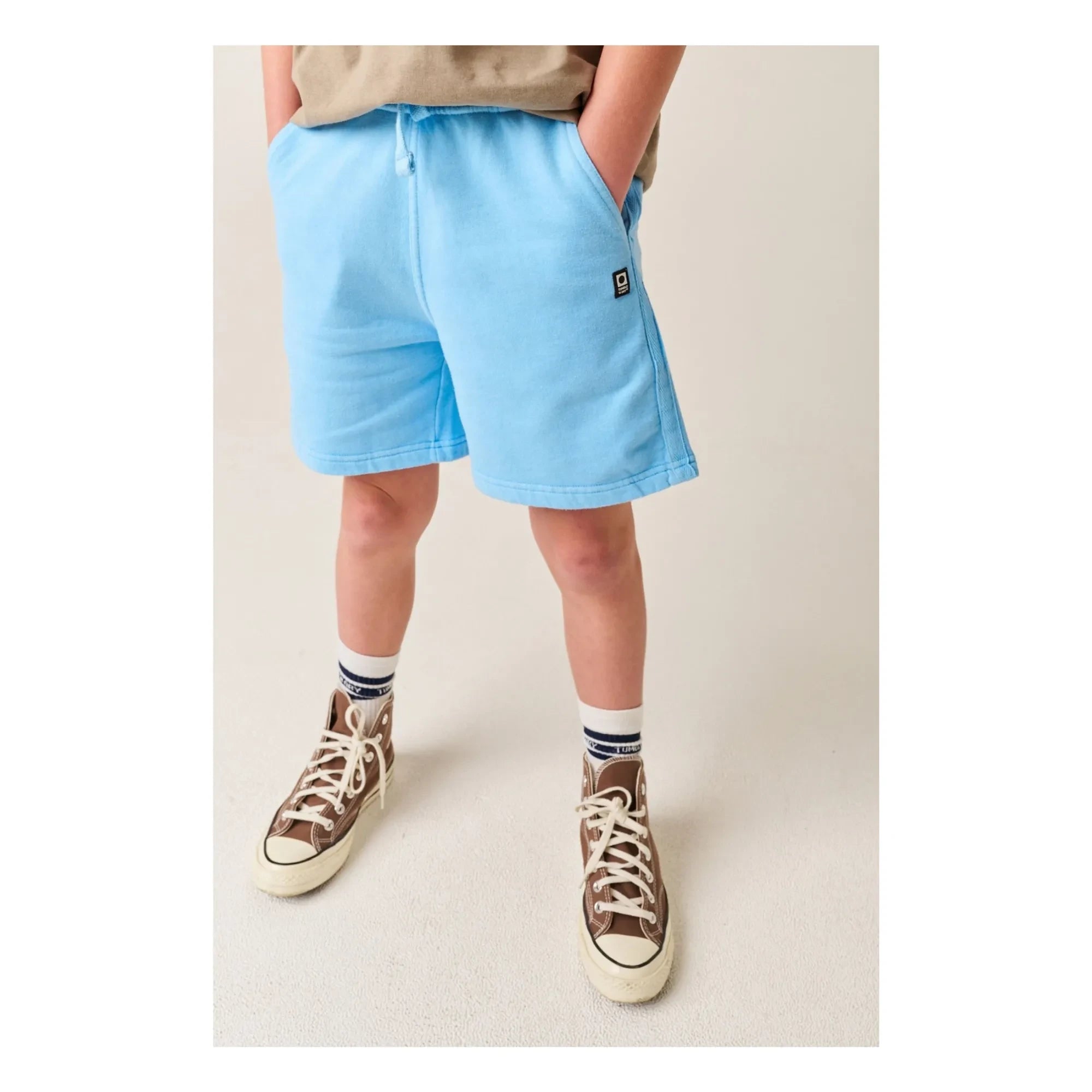 Tumble N'Dry - Shorts jogger de algodón orgánico Big Wave | Azul claro