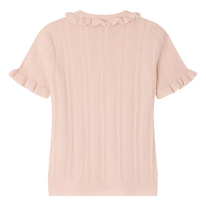 Bonpoint - Camiseta de punto fino de lana Lucie | Rosa empolvado