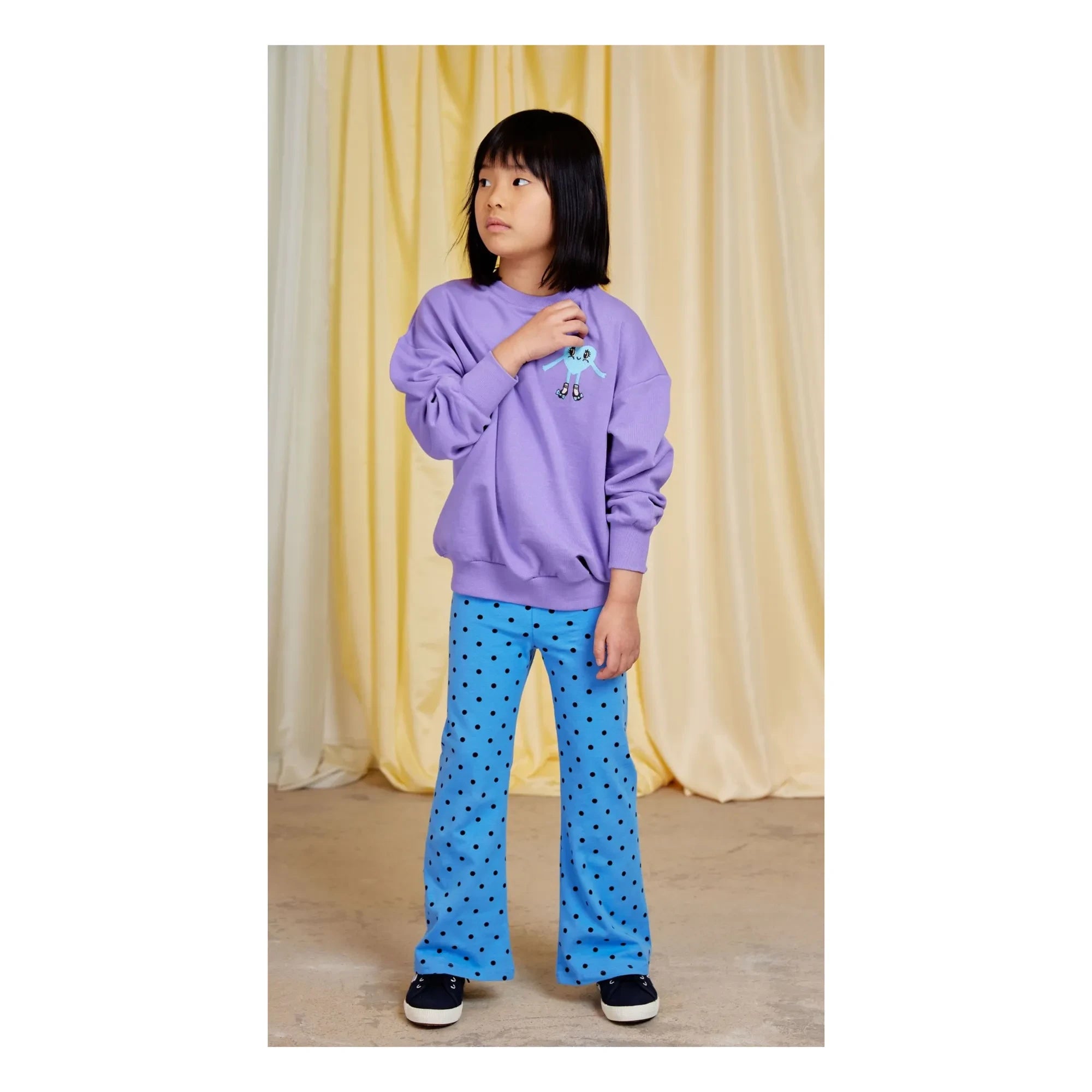 Mini Rodini - Pantalones acampanados de algodón orgánico | Azul azur