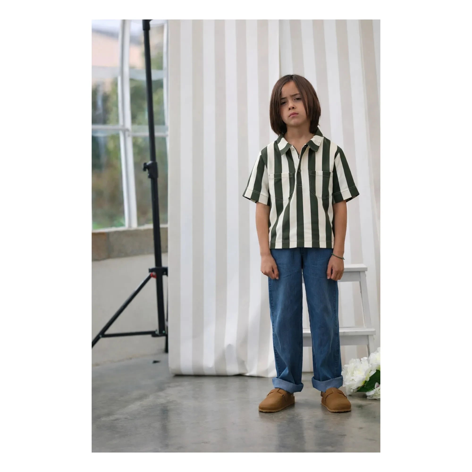 Lililotte - Camisa de Algodón Orgánico Tejido Rayas Carl | Crudo