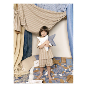 Editions Aimable - Ferdinand yıldız yastık | Mavi Chambray