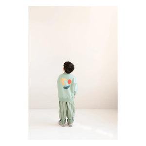 Jenest - Sudadera de algodón orgánico Happy Bird | Verde almendra