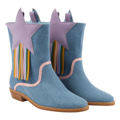 Stella McCartney Kids - Botines Etoile de algodón orgánico | Azul