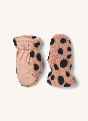 Liewood - Guantes Sherpa de fibra reciclada Grethe Leopardo | Rosa Pálido