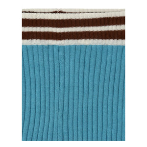 Pantalón corto acanalado de punto de algodón orgánico | Azul cerúleo