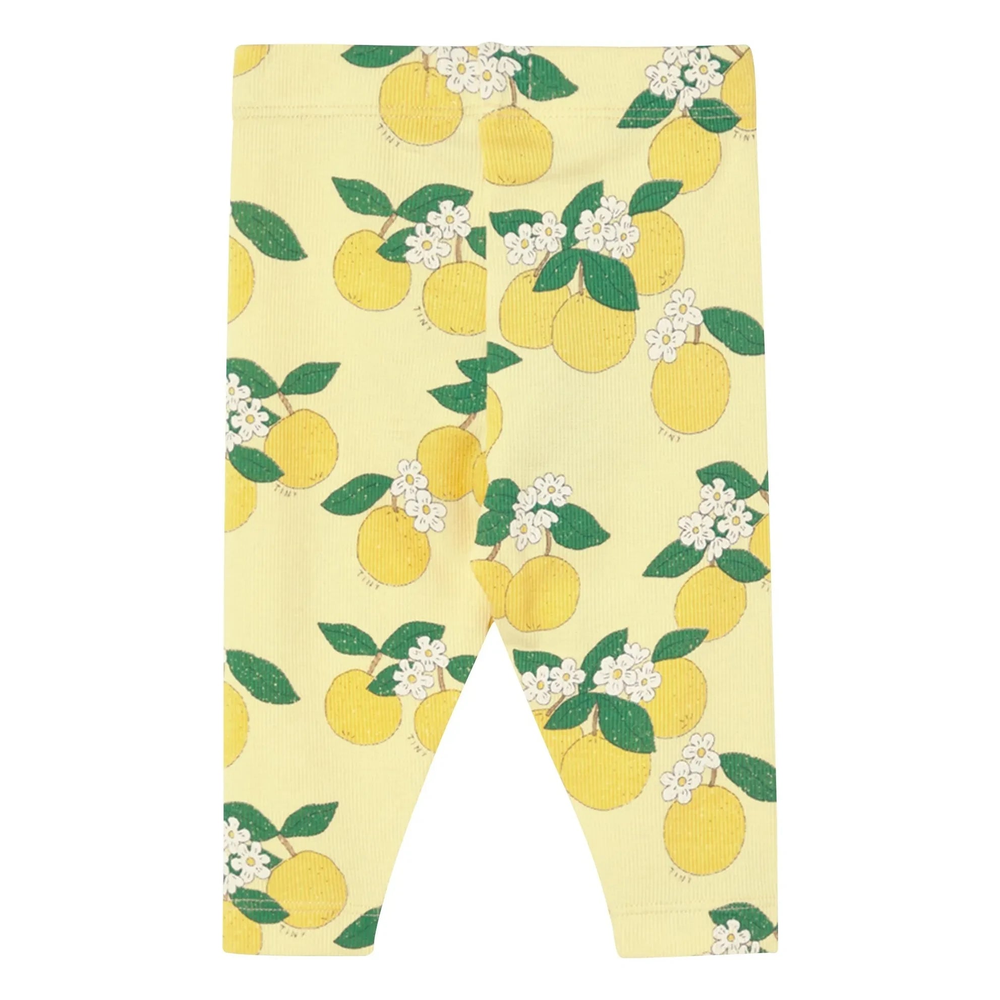 Tinycottons - Legging de canalé naranja de algodón orgánico | Amarillo claro